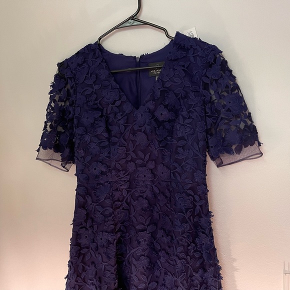 Adrianna Papell Dress, formal blue floral appliqué short dress, NWOT, size 2 - Picture 12 of 16